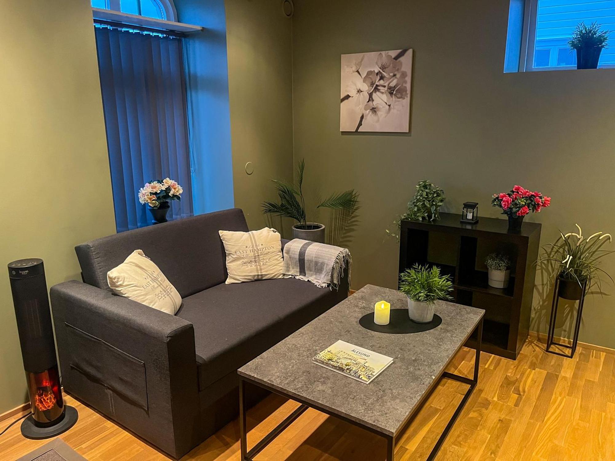 Two-Bedroom City Apartment With Fire Place, Free Parking And Fjordview Terrace - Calm And Central Alesund Bagian luar foto